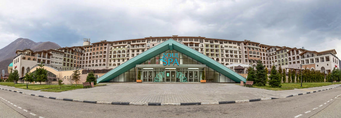 Отель Sochi Marriott Krasnaya Polyana. Фасад многофункционального Spa-комплекса «Soul Spa»