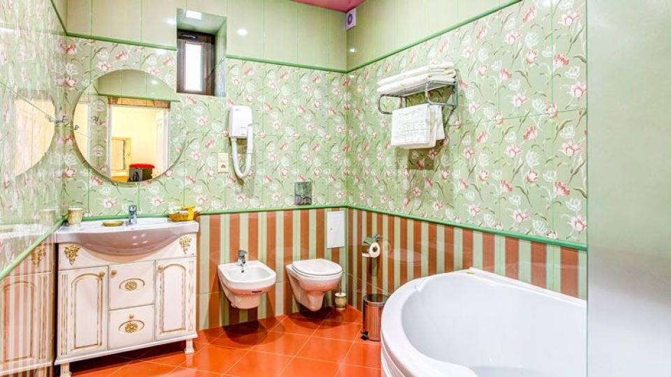 Ванная комната в номере 2 местный, 1 комнатный, «Студия Де Люкс». Отель Black Sea в Геленджике