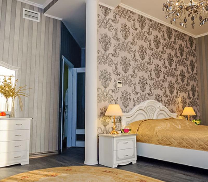 Спальная комната в 4 местном 3 комнатном Серебряном Люксе санатория Целебный Нарзан в Кисловодске